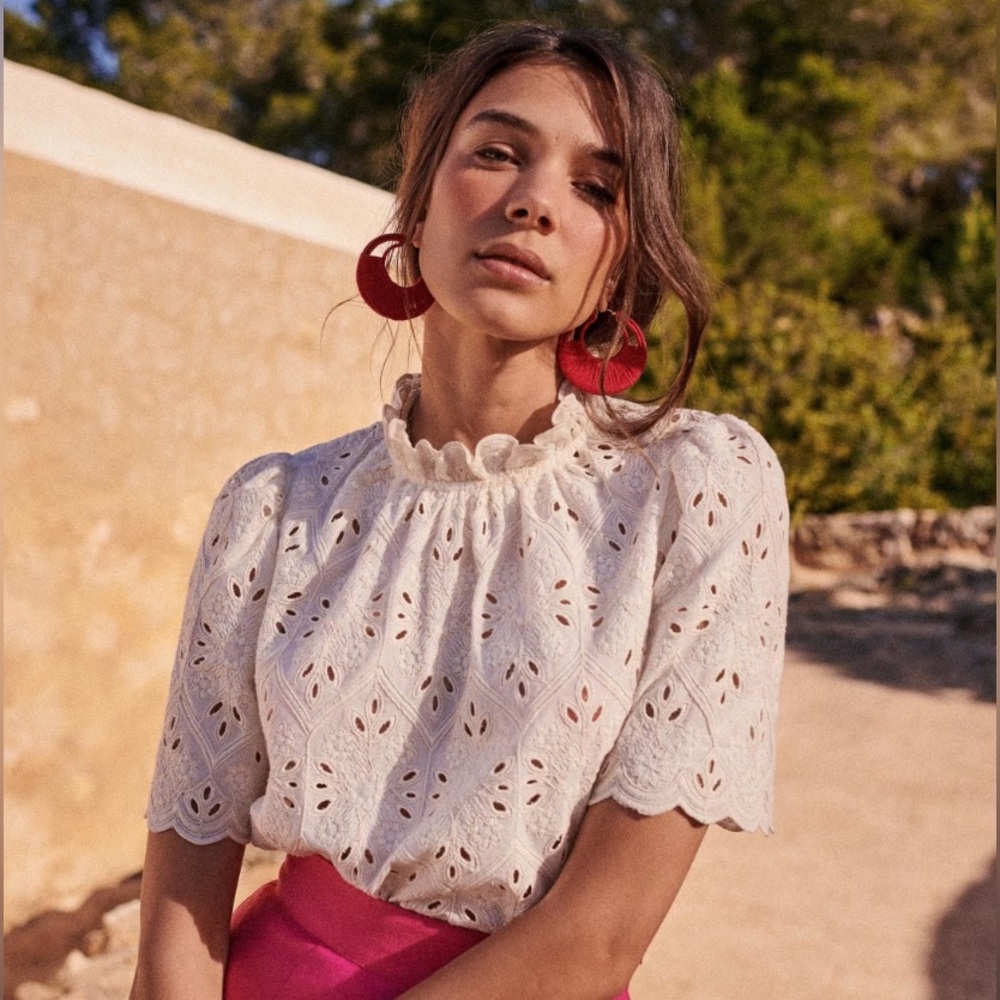 Sézane Louisah Blouse Size 36, Green